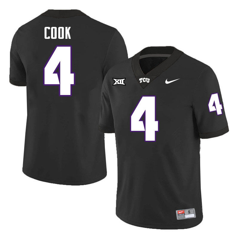 #4 Cam Cook TCU Jersey,Texas Christian University Horned Frogs Football Jersey-Black